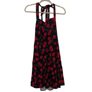 Topdress Cherry Print Pin Up Rockabilly Halter Dress